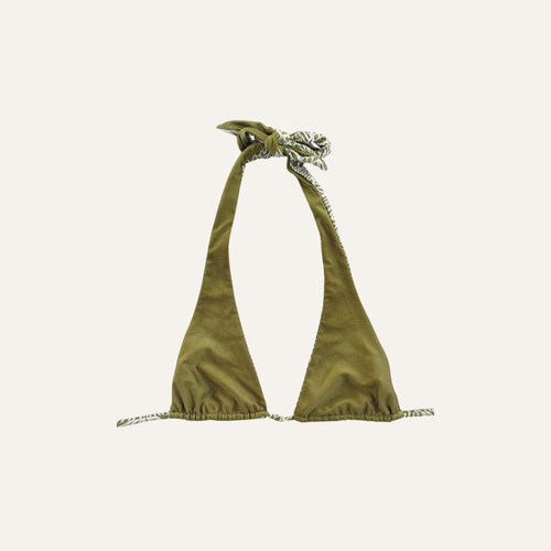 Marie reversible halter bikini top, shell print reverse side, designed in Noosa by Amali Swim.